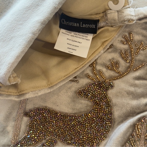 Christian LaCroix Velvet Beaded 22" Christmas Stockings Deer Stag Holiday - Picture 6 of 6